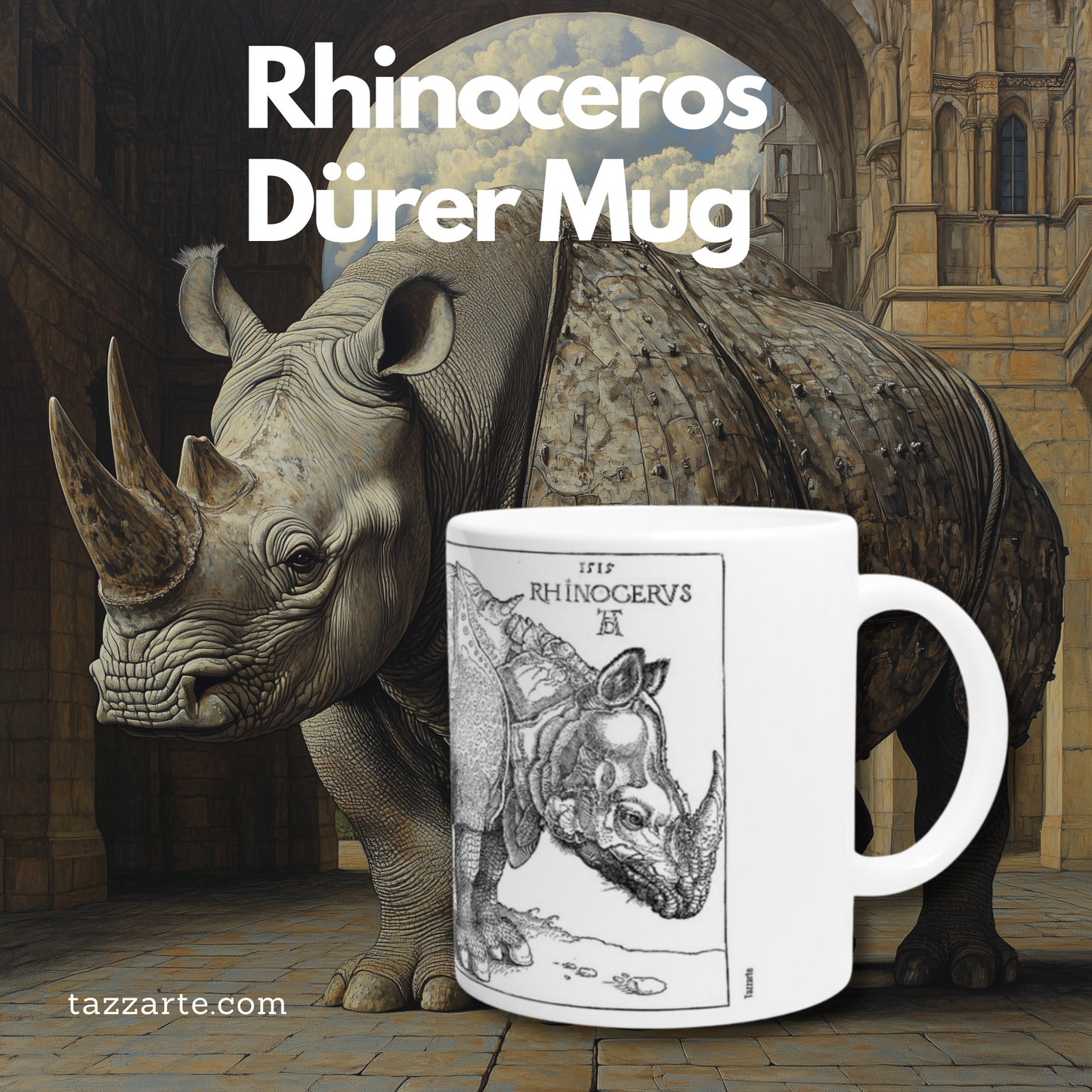 "The Rhinoceros" Mug by Albrecht Dürer