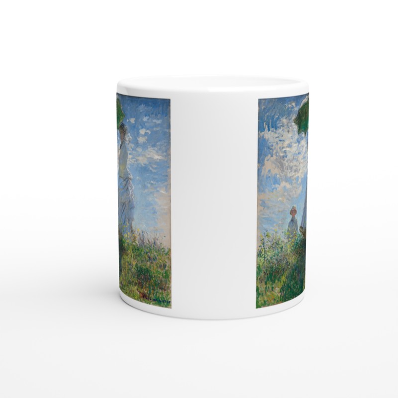 Monet's 'Woman with a Parasol' Mug: Impressionist Art for Your Cup