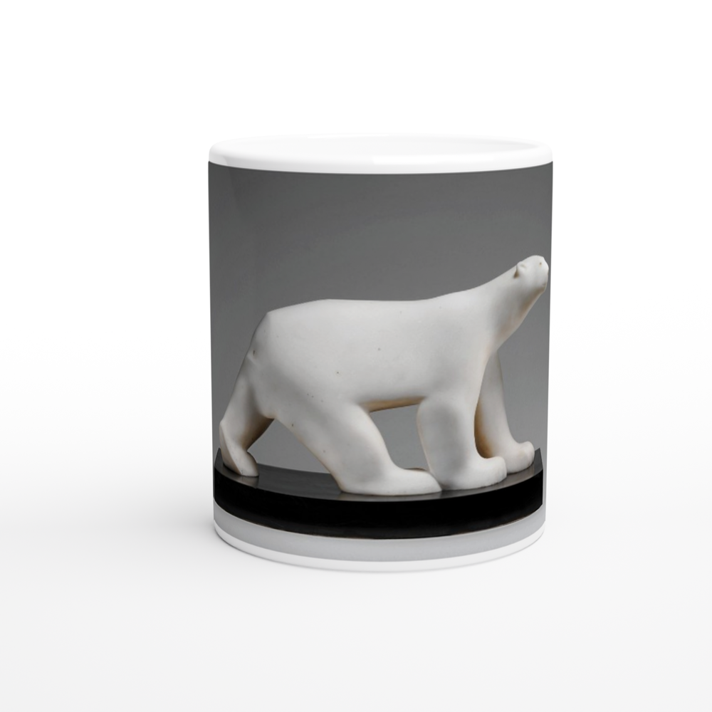 Tazzarte Art Collection - François Pompon Polar Bear Art Deco Mug – 10oz Porcelain or 11oz/15oz Ceramic Coffee Cup with 1923 French Sculpture Design – Modernist Art, Dishwasher & Microwave Safe
