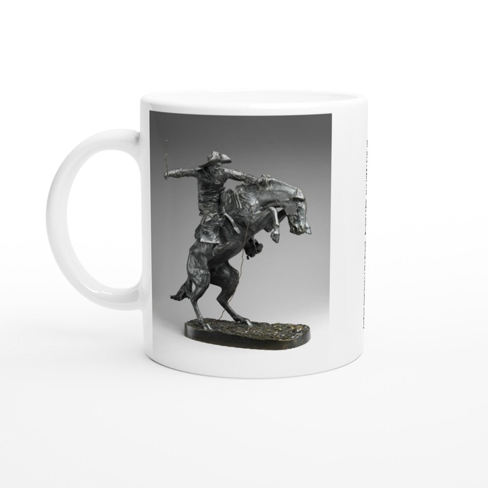 Tazzarte Art Collection - The Broncho Buster 11 oz/15 oz Mug, Classic American West Artwork for Cowboy Lovers Gift