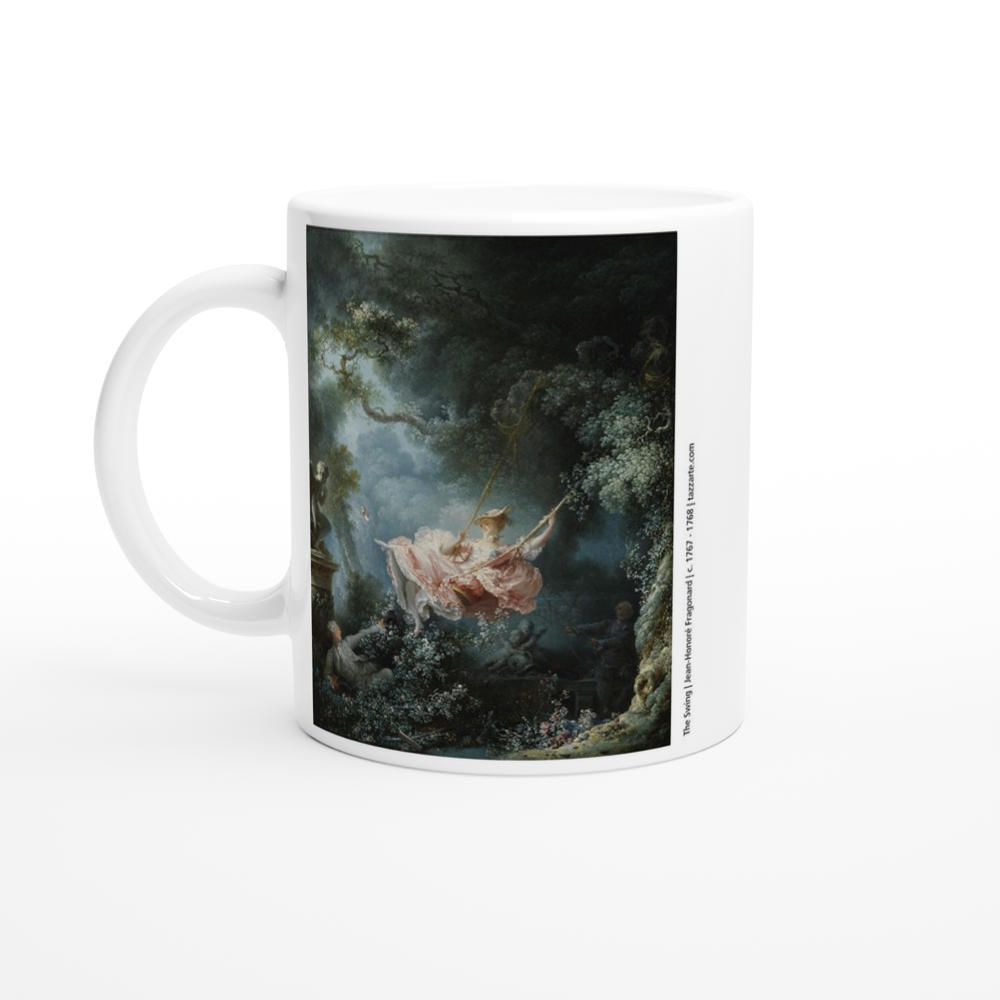 "The Swing" by Fragonard Mug, Charming Rococo Art Design Ceramic Cup, Perfect Gift for Art Lovers or Creative Friends