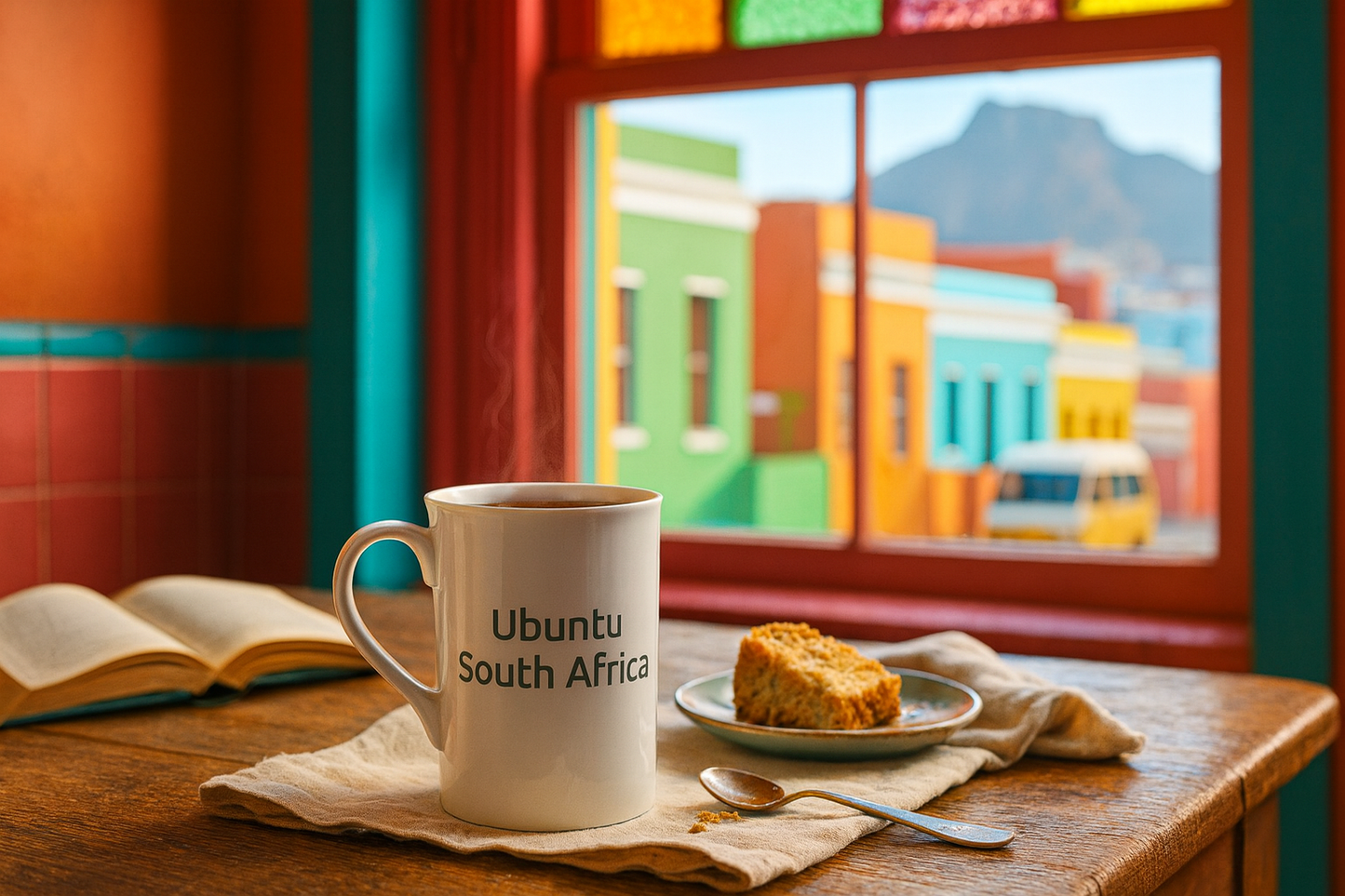 Tazzarte Ubuntu South Africa Porcelain Mug White Slim 10 oz Elegant