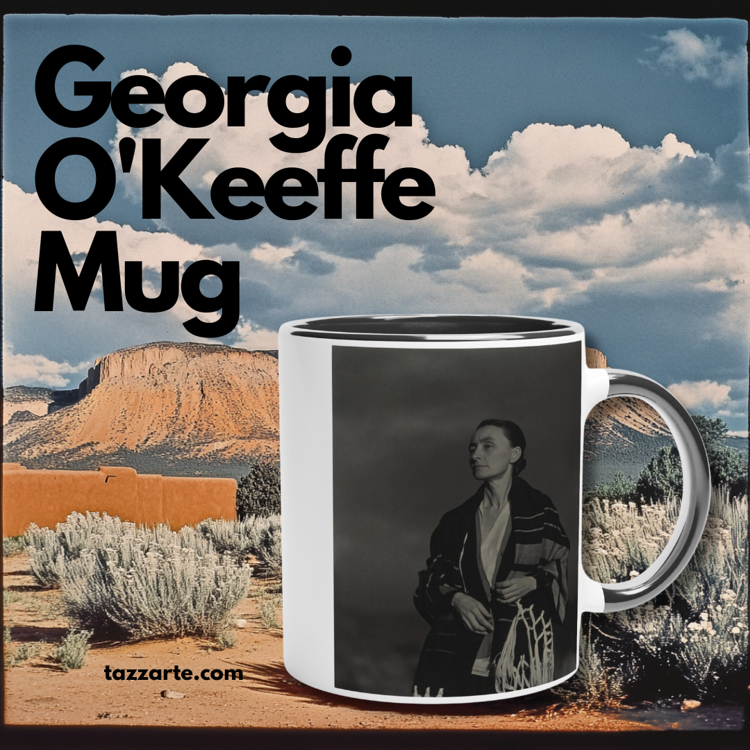 Georgia O'Keeffe Quote Mug - 'Best Woman Painter' Art Ceramic Mug with Iconic Portrait"