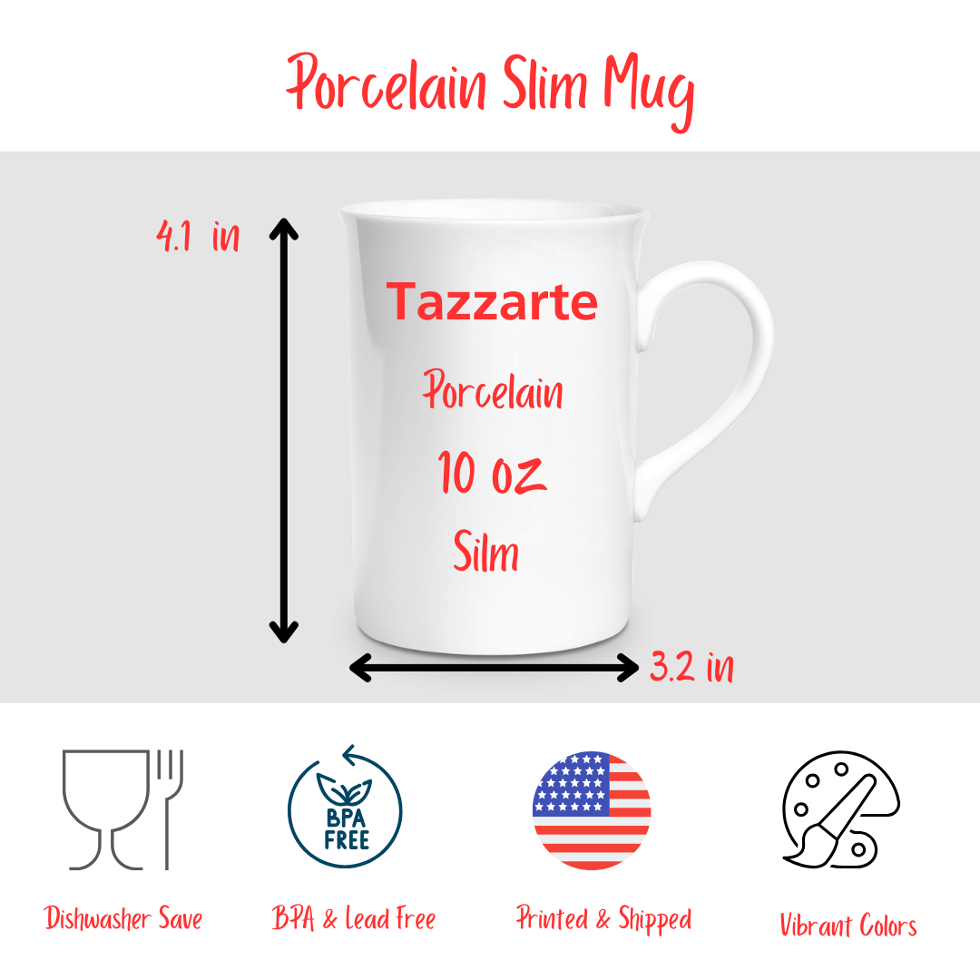 Tazzarte We Love Thomas Mann 10oz Porcelain Slim Mug – 150th Anniversary Gift for Book Lovers
