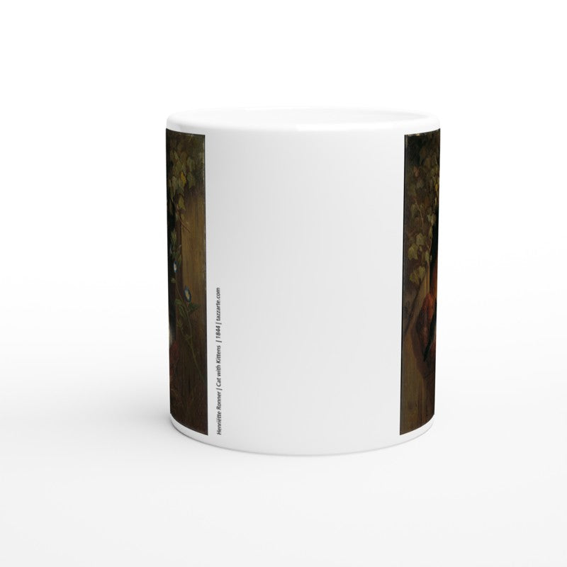 Cat with Kittens Mug, Henriëtte Ronner Artistic Ceramic Cup, Ideal for Coffee & Tee Lovers or Animal Art Gift