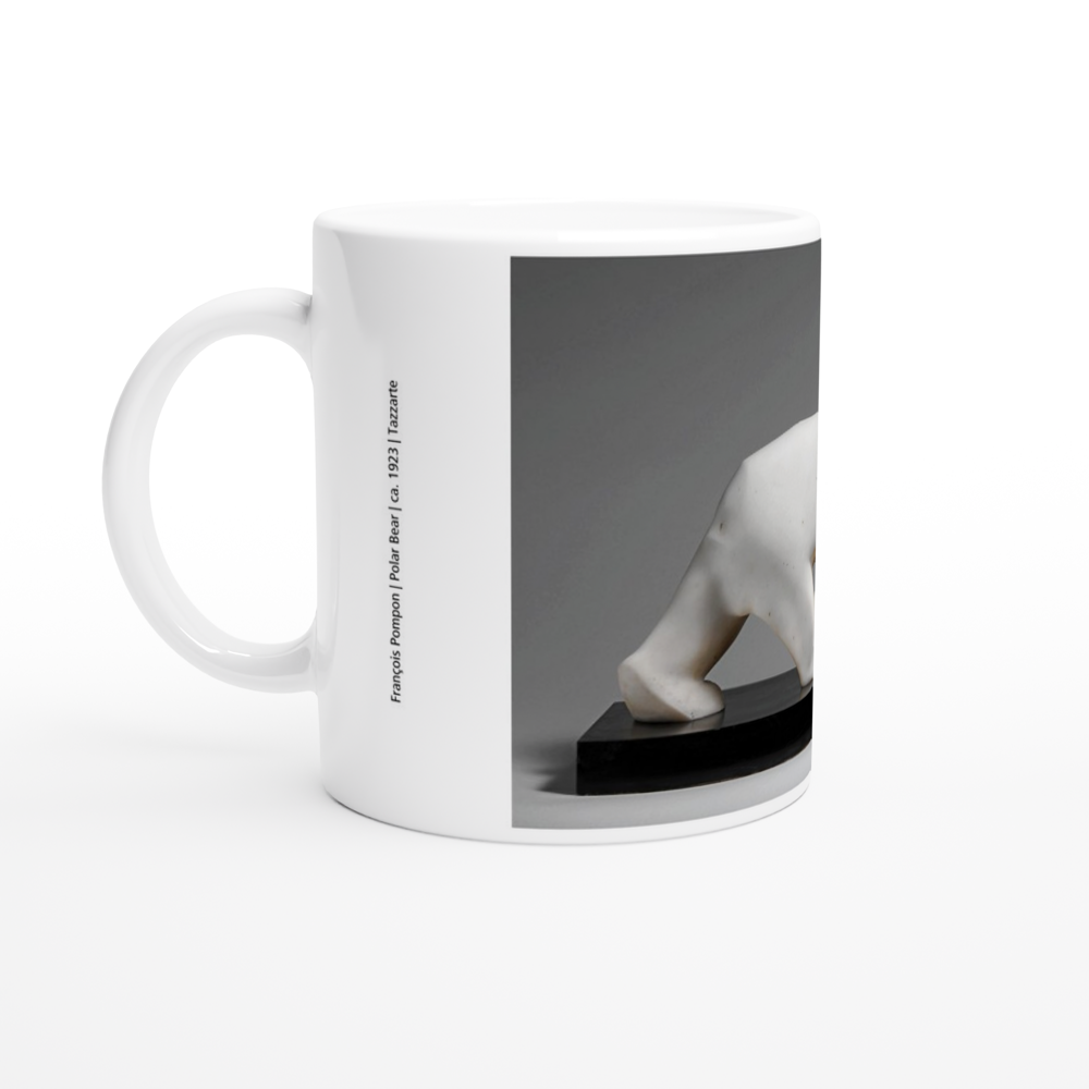 Tazzarte Art Collection - François Pompon Polar Bear Art Deco Mug – 10oz Porcelain or 11oz/15oz Ceramic Coffee Cup with 1923 French Sculpture Design – Modernist Art, Dishwasher & Microwave Safe