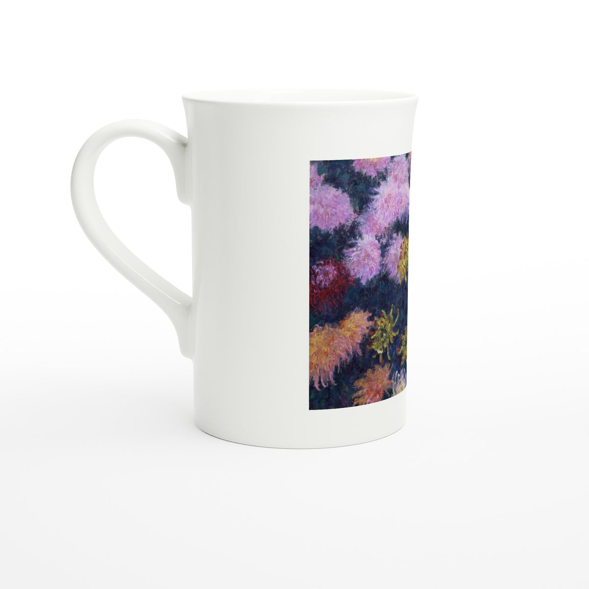 Bed of Chrysanthemums – porcelain art mug seen from the other side, handle on the left