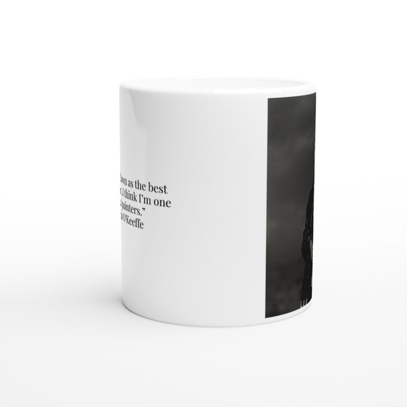 Georgia O'Keeffe Quote Mug - 'Best Woman Painter' Art Ceramic Mug with Iconic Portrait"