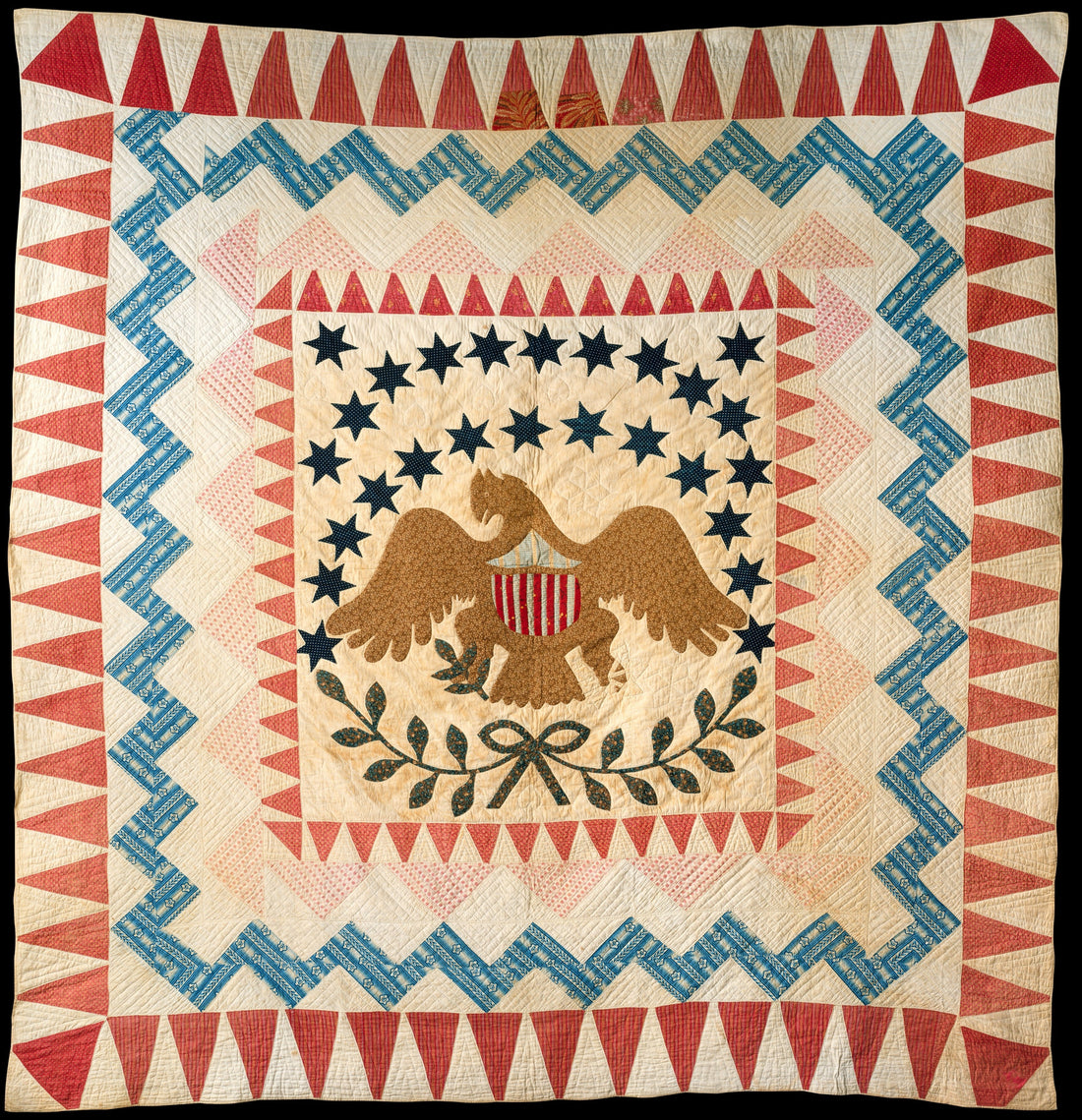 Quilt, Eagle pattern, American, ca. 1837–50. Cotton. 103 × 97 in. The Metropolitan Museum of Art, New York.
