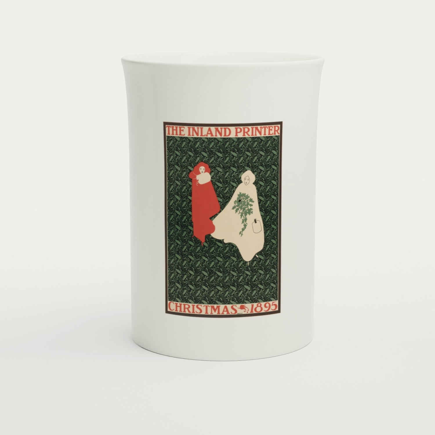 A Tazzarte Christmas – fine porcelain mug with William H. Bradley's Christmas 1895 poster