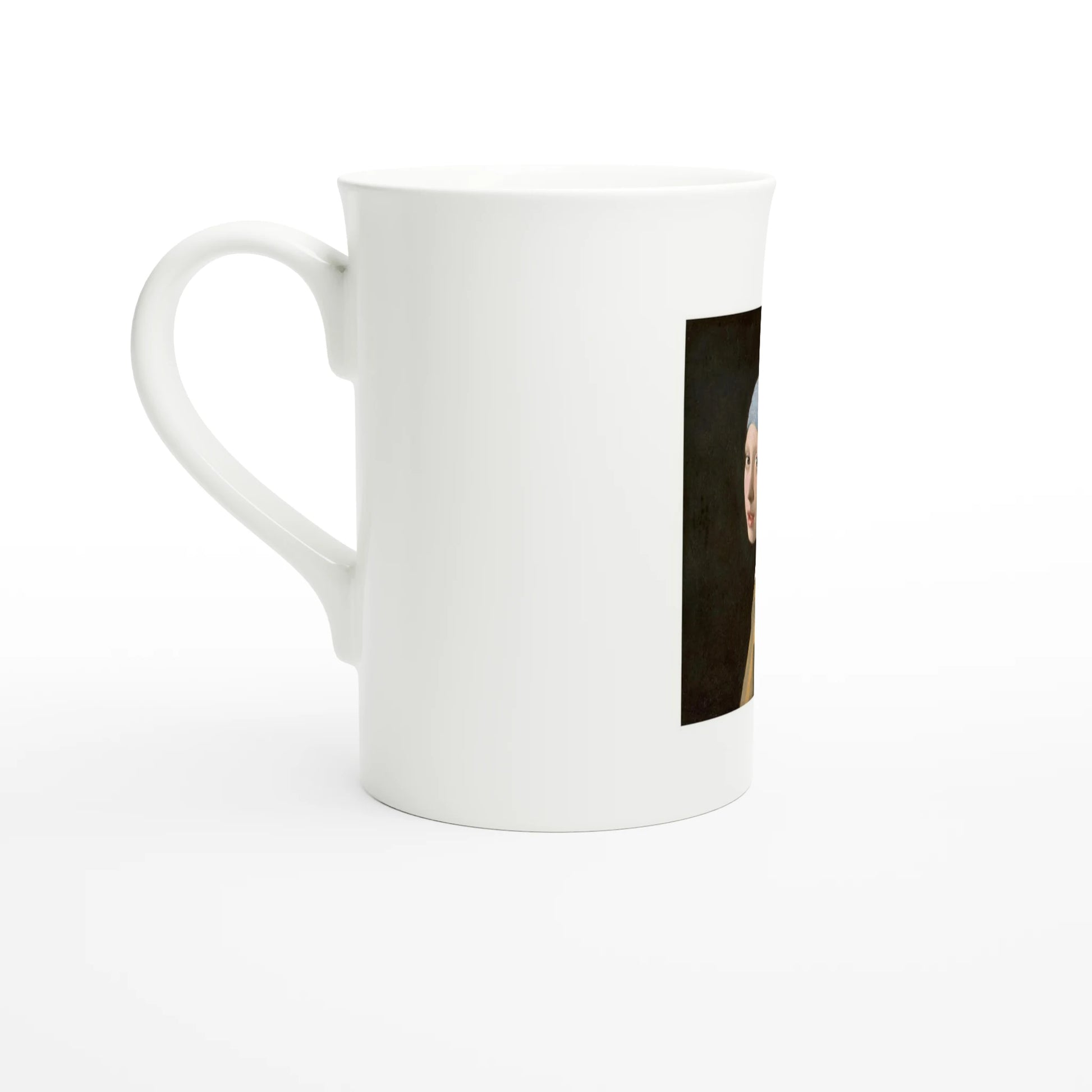 Tazzarte fine porcelain mug, side view with the handle