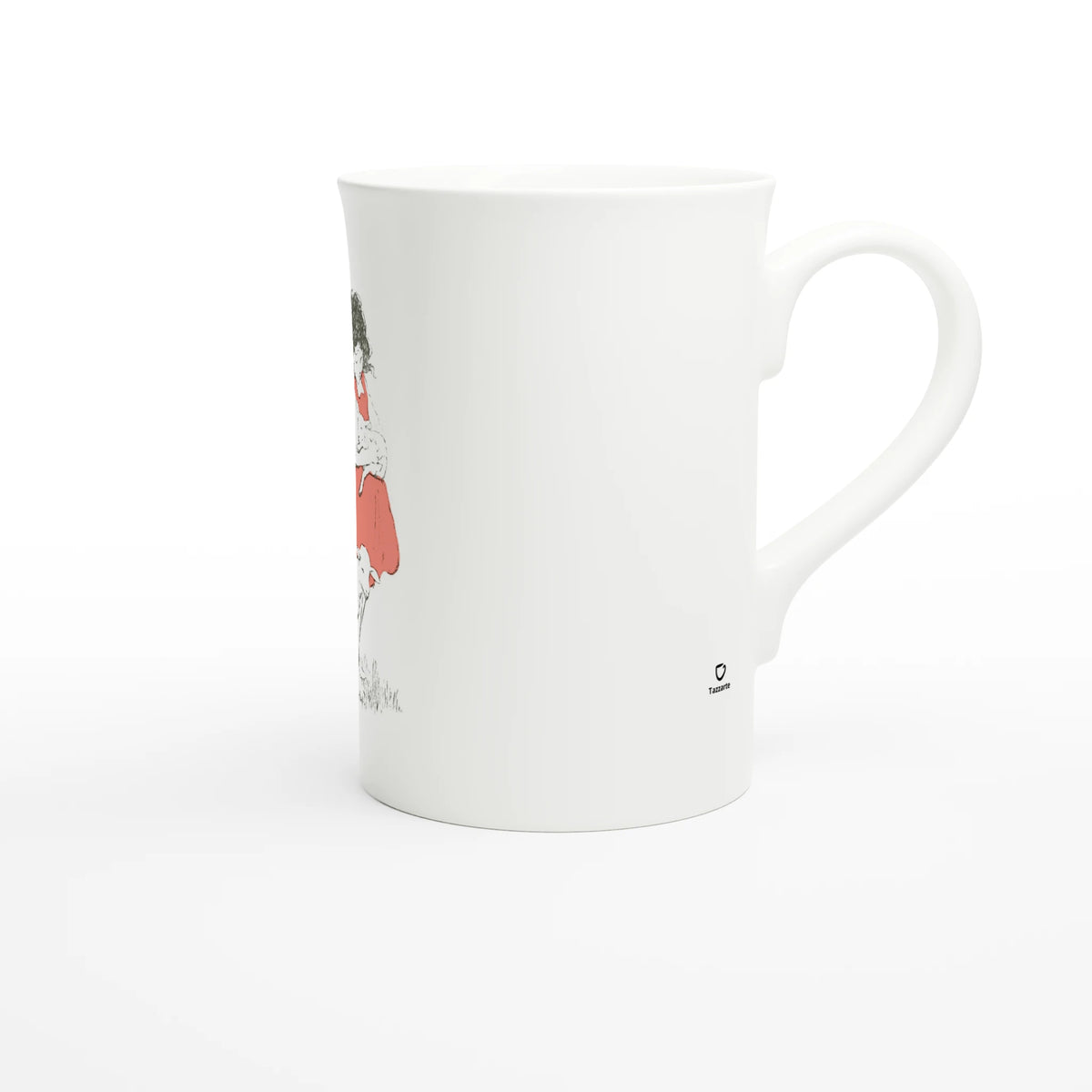 Heidi with Little Goats – porcelain art mug seen from the other side, handle on the left