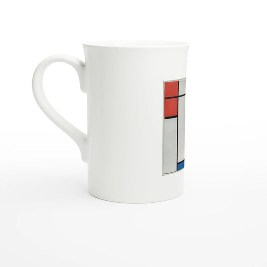 Piet Mondrian – Composition with Red, Yellow, and Blue, 1927 – Tazzarte fine porcelain mug, handle at left