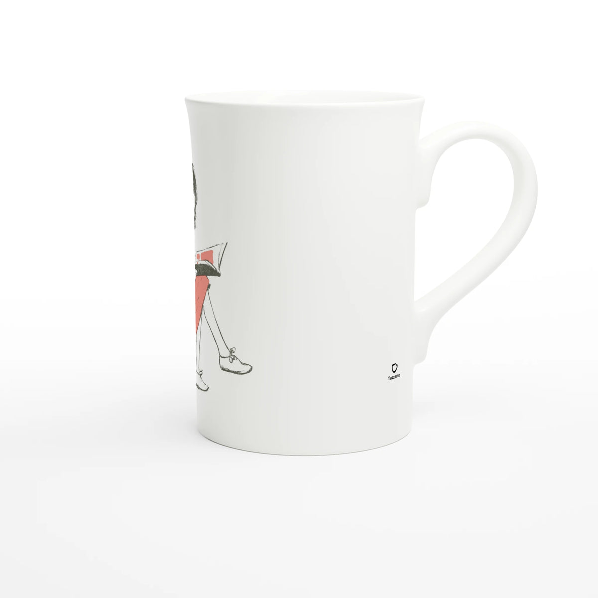 Heidi Reading – porcelain art mug seen from the other side, handle on the left