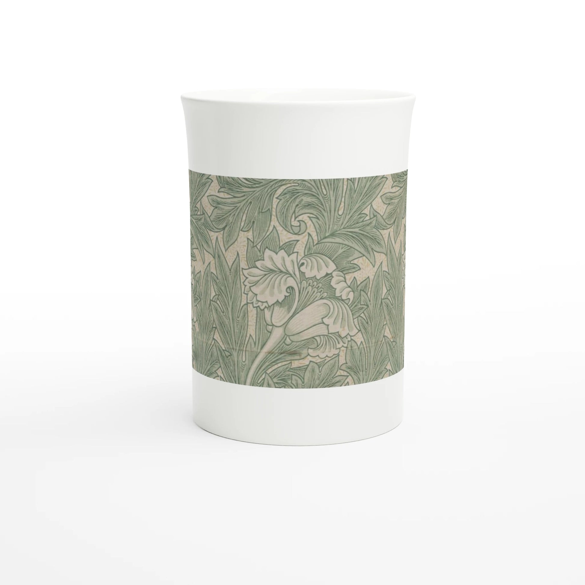 William Morris – Tulip, 1875 – Tazzarte fine porcelain mug, front view with one whole tulip centred