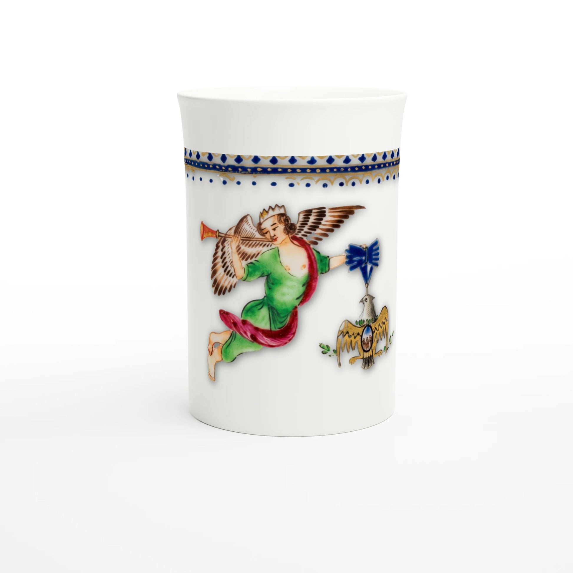 George Washington's Coffee Cup, Society of the Cincinnati 1784 – Tazzarte fine porcelain mug, front view