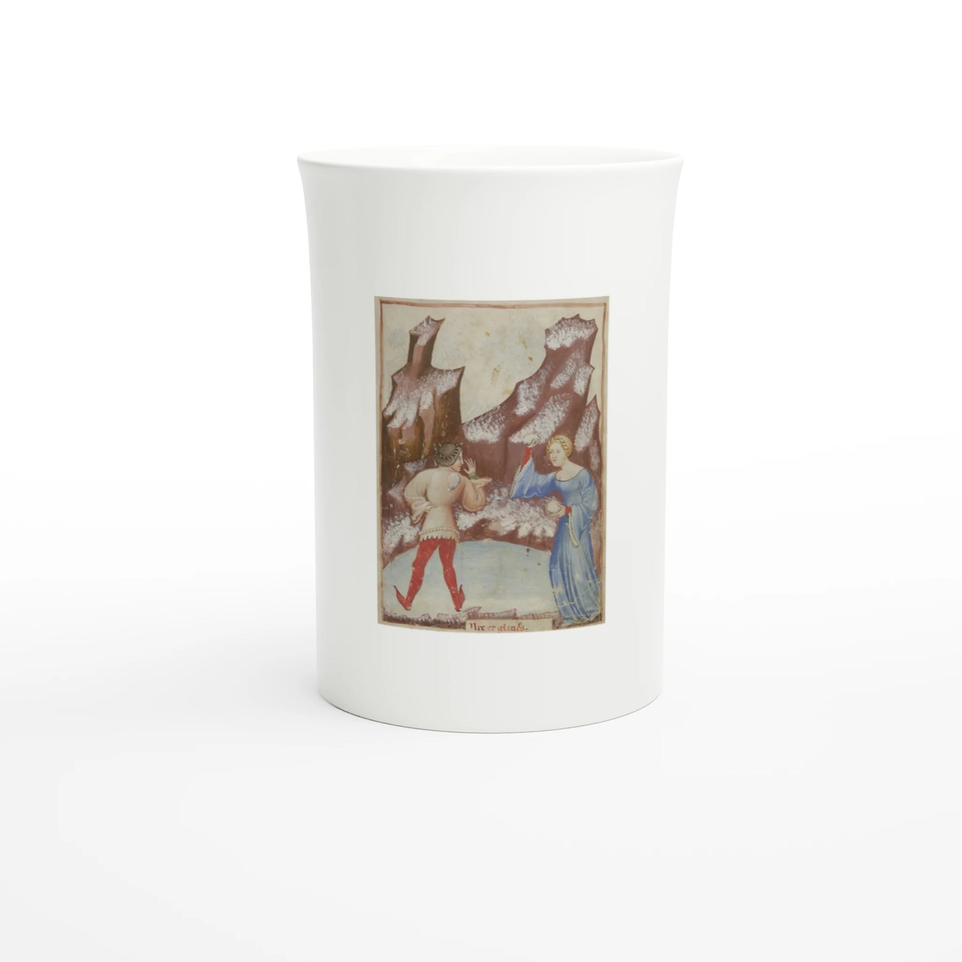 Tacuinum sanitatis – Nix et glacies, c. 1390 – Tazzarte fine porcelain mug, front view with the whole miniature