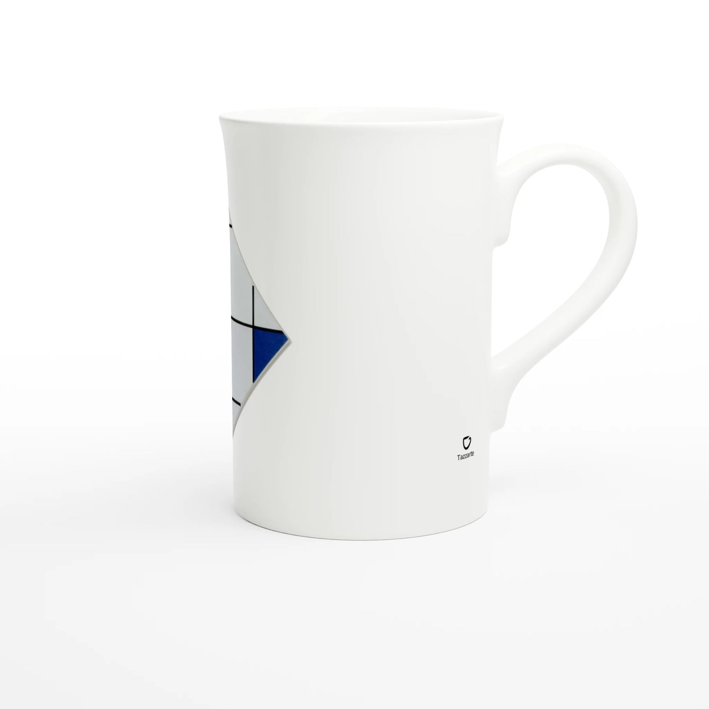 Piet Mondrian – Lozenge Composition, 1921 – Tazzarte fine porcelain mug, handle at right with the Tazzarte mark