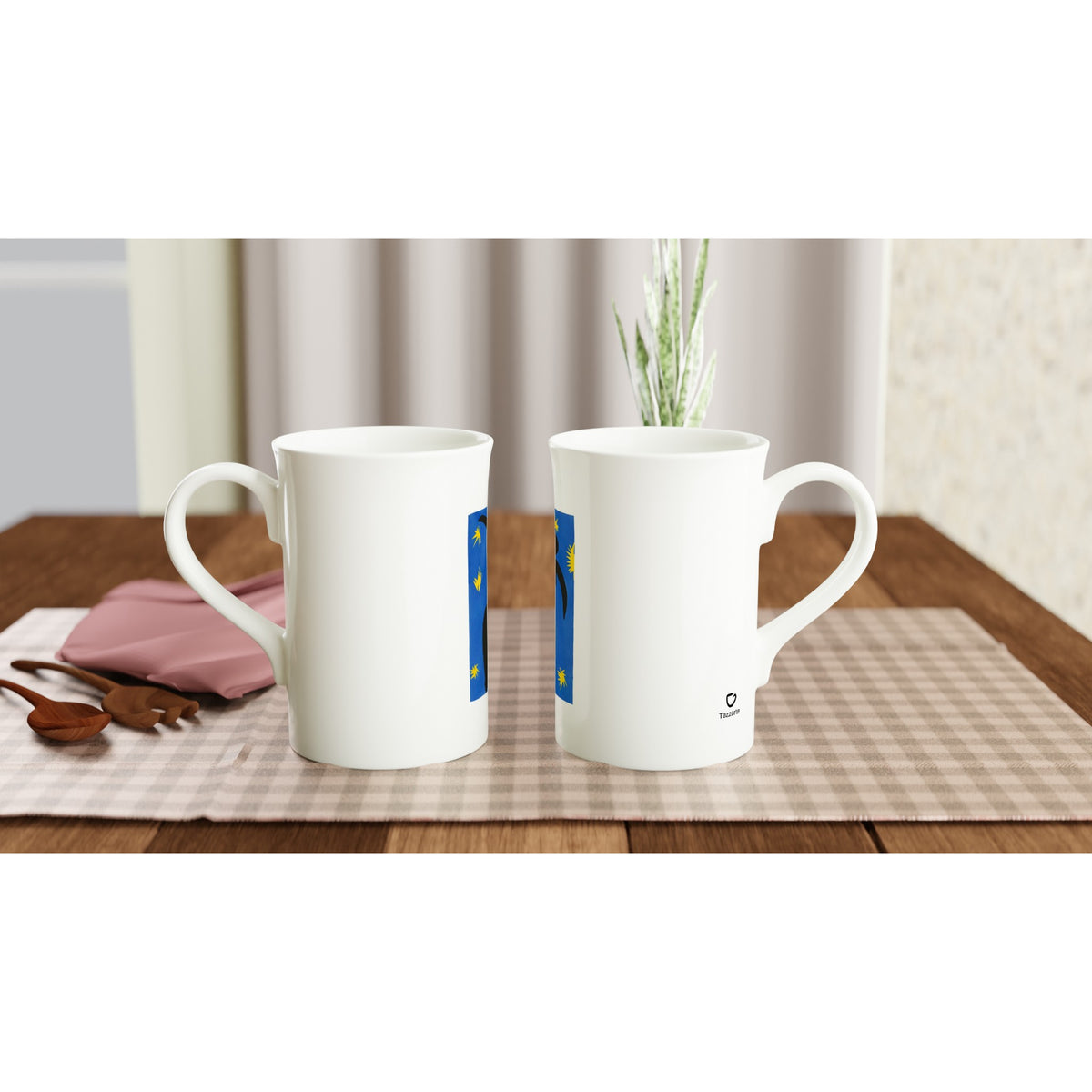 Henri Matisse – Icarus – two Tazzarte fine porcelain art mugs in a table setting