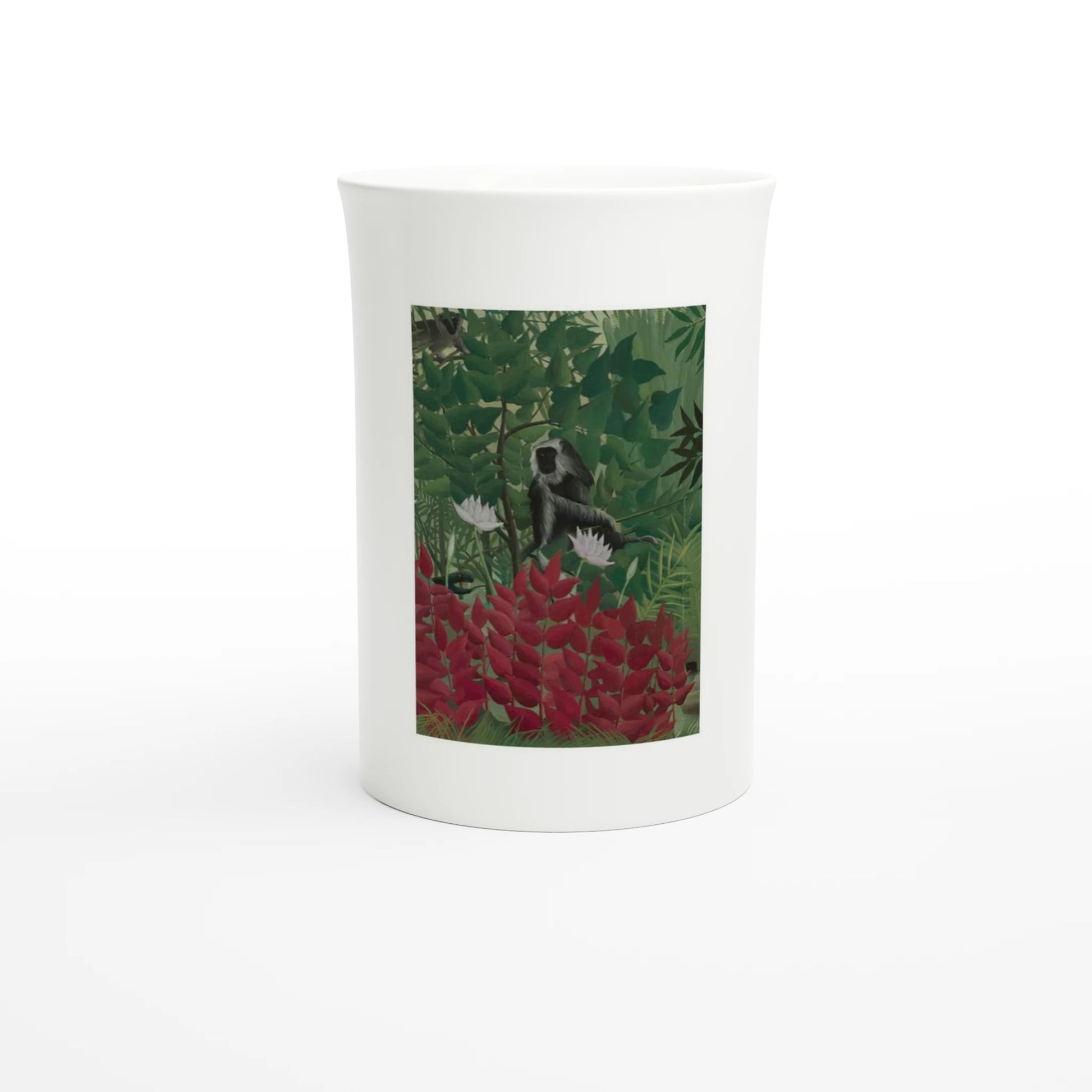 Rousseau, Tropical Forest with Monkeys (detail) 1910 – Tazzarte fine porcelain mug, front view