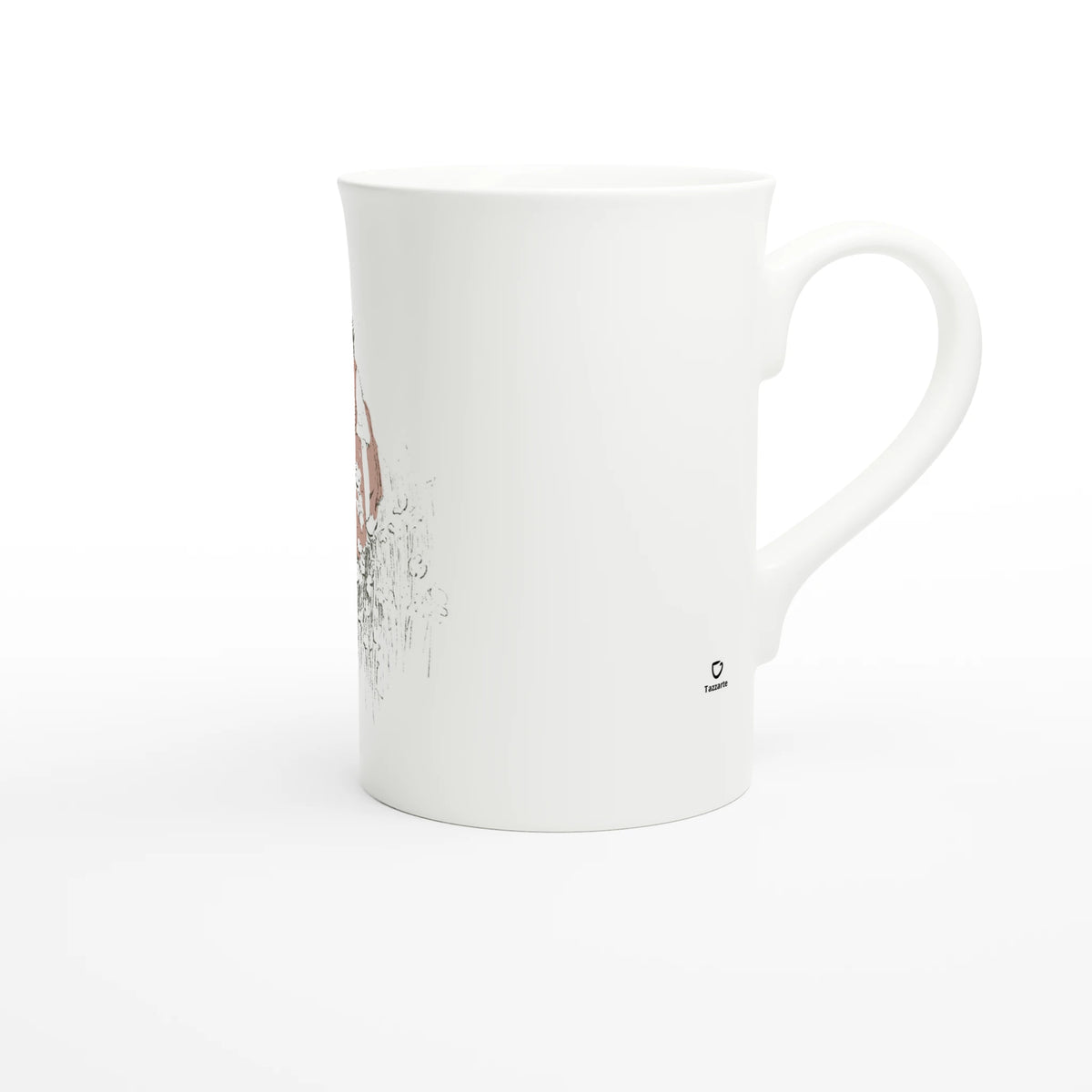 Heidi Picking Flowers – porcelain art mug seen from the other side, handle on the left