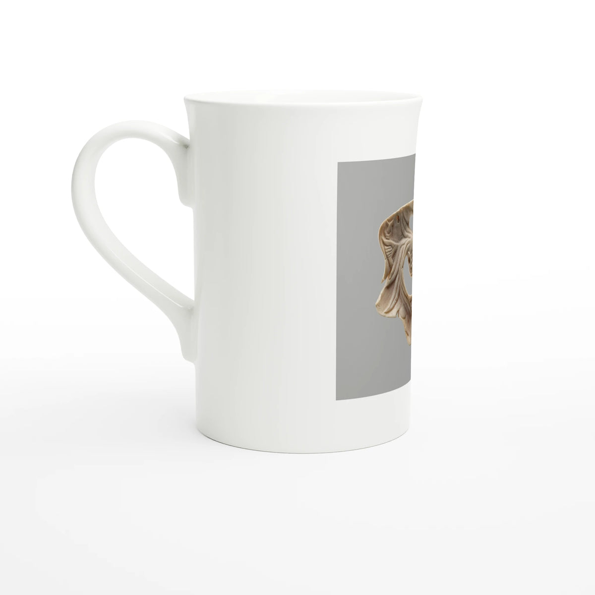 Feathered serpent pendant, Mexica – porcelain art mug seen from the side with the handle