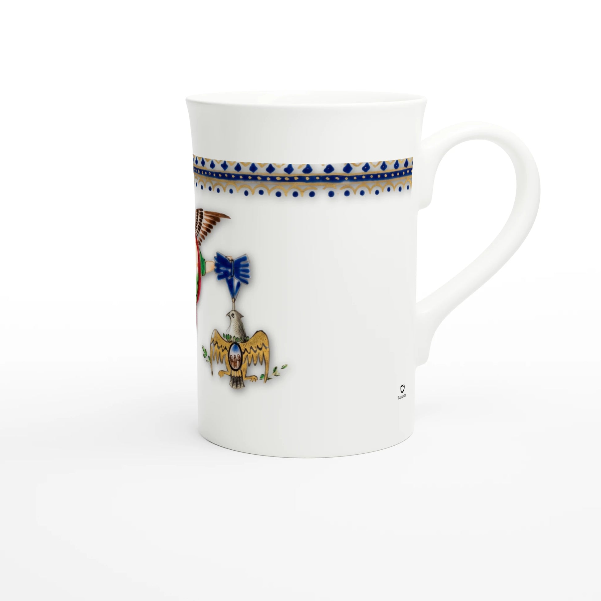 George Washington's Coffee Cup mug seen from the right, handle in view