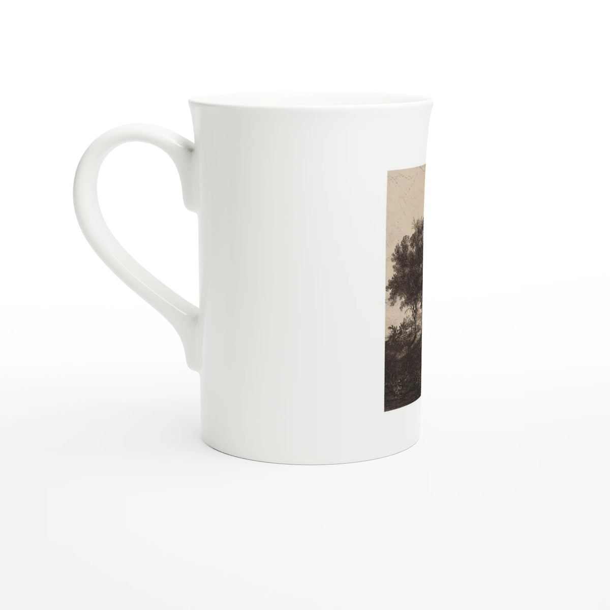 Tazzarte fine porcelain mug, side view with the handle