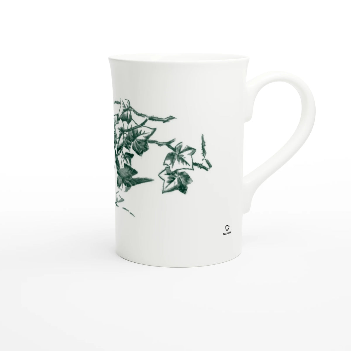Ivy Bower – porcelain art mug seen from the side, handle on the right
