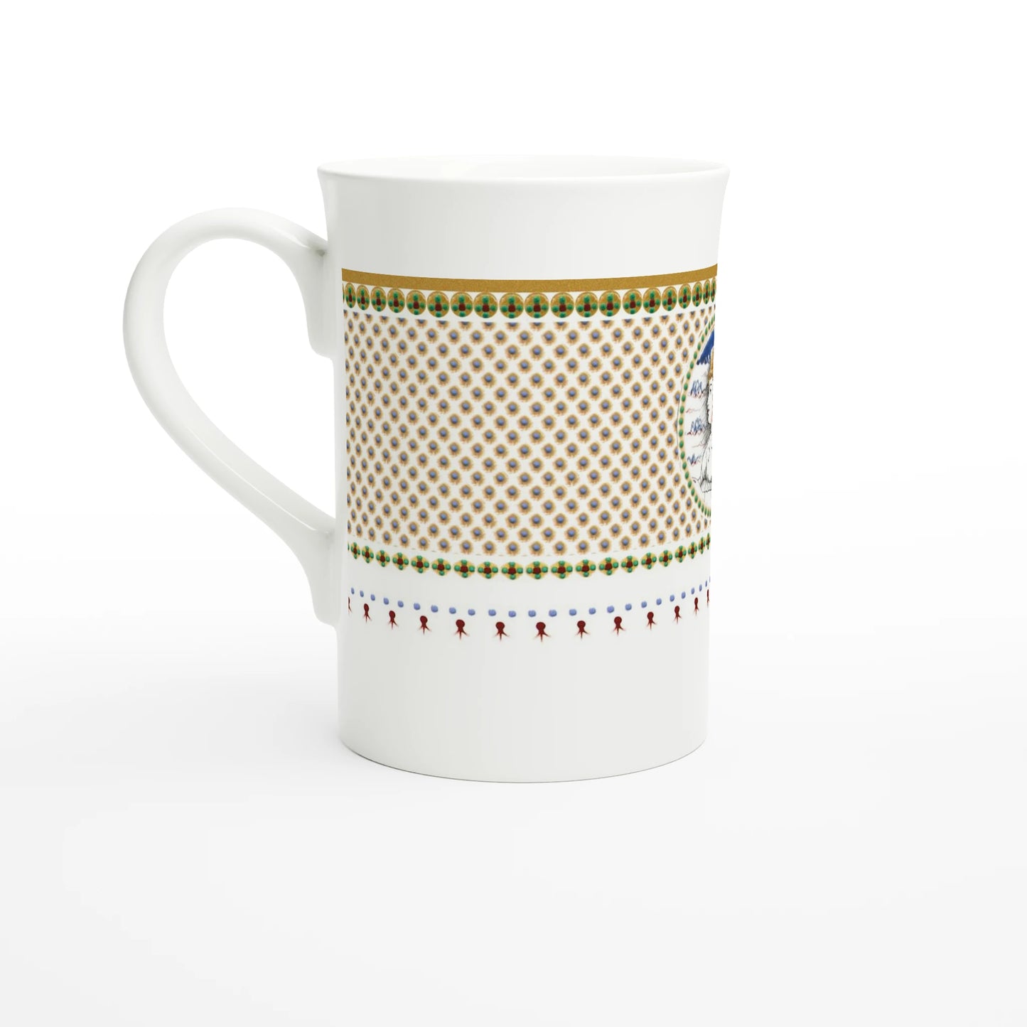 Venetian marriage beaker, c. 1480 – Tazzarte fine porcelain mug, left view