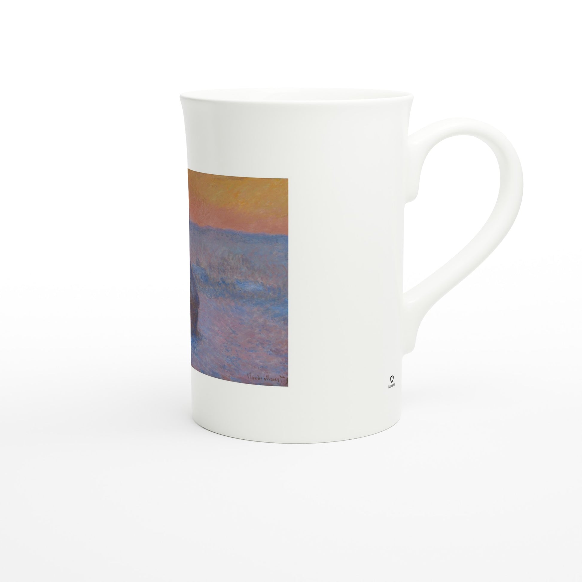 Claude Monet – Stacks of Wheat, 1890–91 – Tazzarte fine porcelain mug, right view with the Tazzarte mark