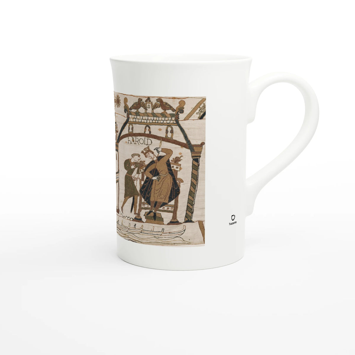 Bayeux Tapestry: Halley's Comet – porcelain art mug seen from the side, handle on the right