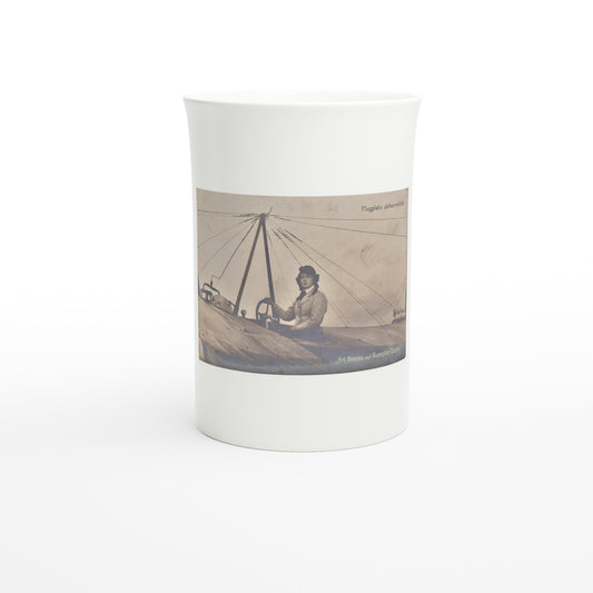 Melli Beese on a Rumpler Taube, Johannisthal 1911 – Tazzarte fine porcelain mug, front view