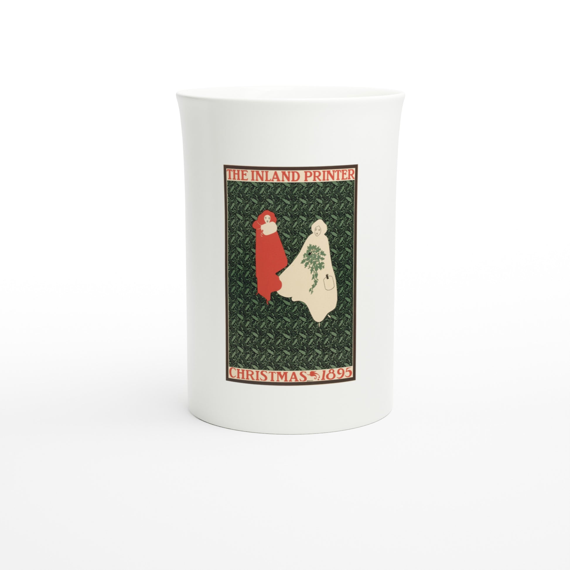 William H. Bradley – Christmas 1895, The Inland Printer – Tazzarte fine porcelain mug, front view