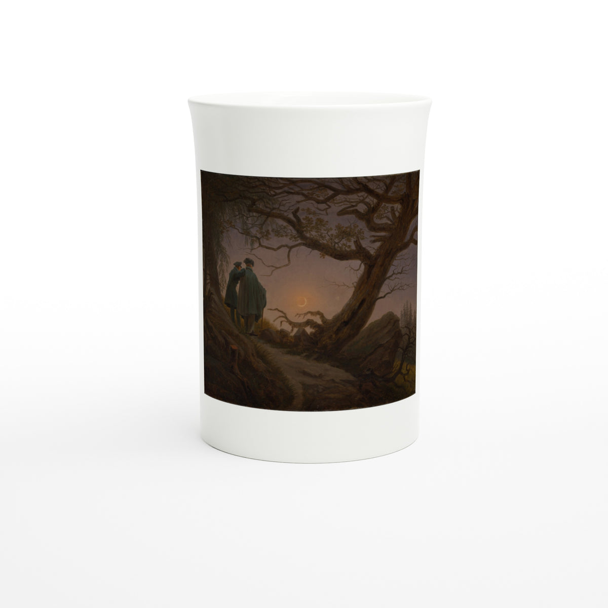 Caspar David Friedrich – Two Men Contemplating the Moon (c. 1825–30) – Tazzarte fine porcelain mug, front view