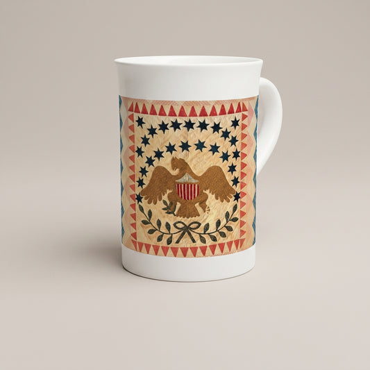 Eagle Quilt Mug – Twenty-Six Stars, 1837 – Tazzarte fine porcelain art mug
