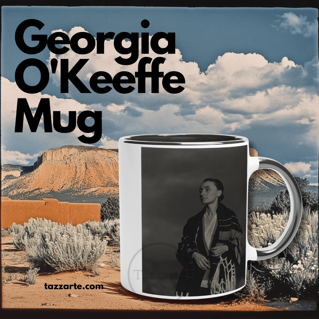 Georgia O'Keeffe Quote Mug - 'Best Woman Painter' Art Ceramic Mug with Iconic Portrait"