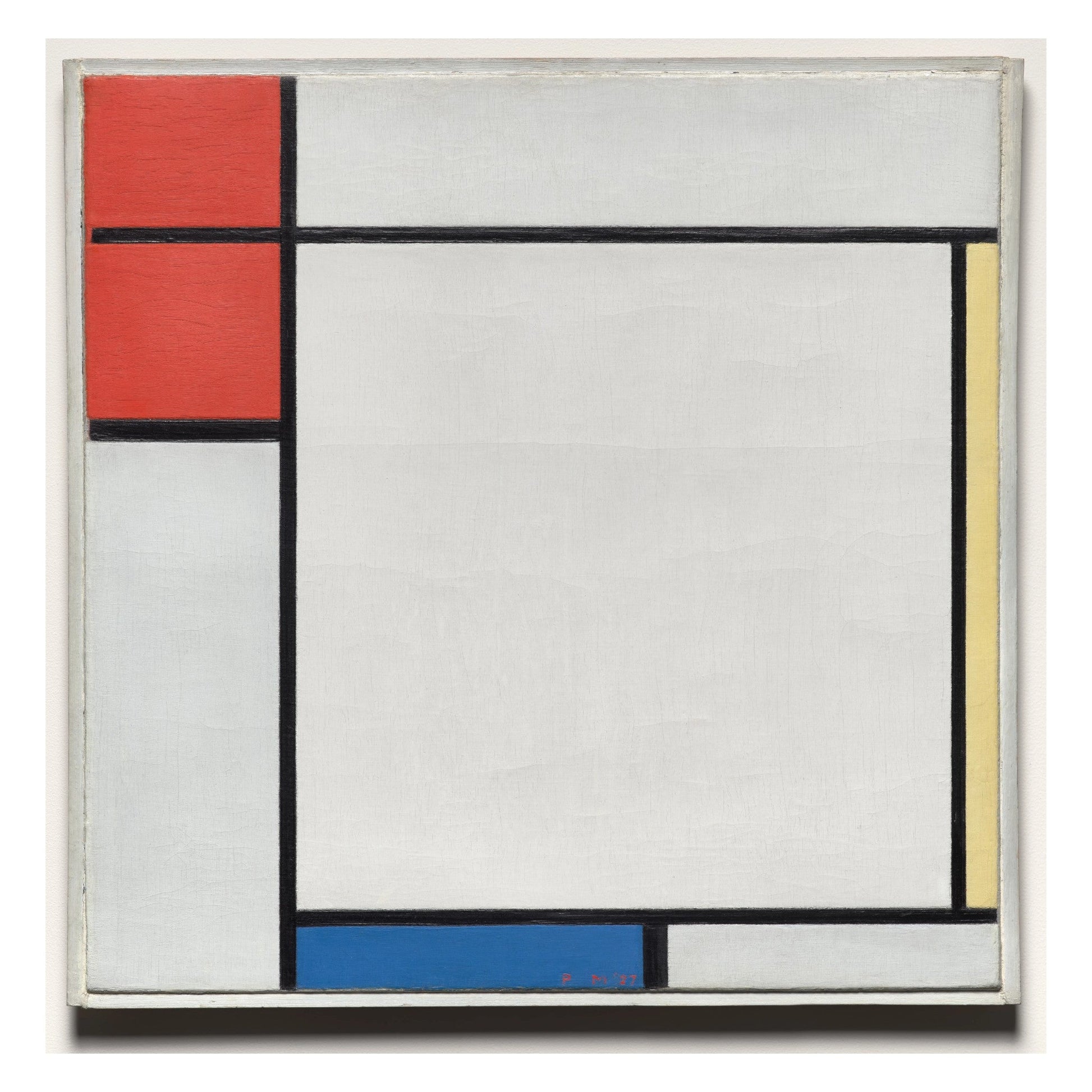 Piet Mondrian, Composition with Red, Yellow, and Blue, 1927 – the painting as photographed at the Cleveland Museum of Art (1967.215), the source for this mug