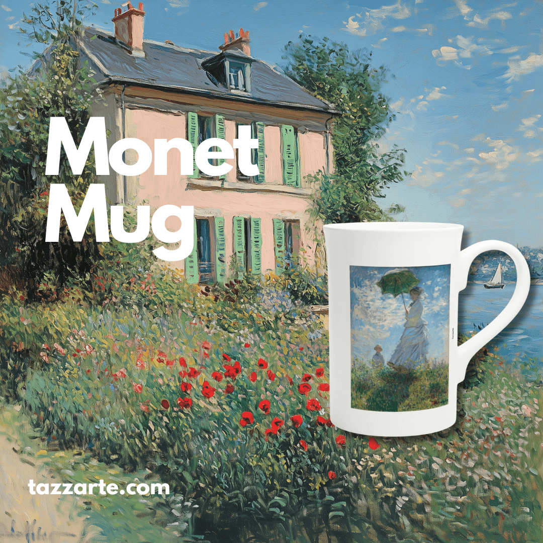 Monet's 'Woman with a Parasol' Mug: Impressionist Art for Your Cup