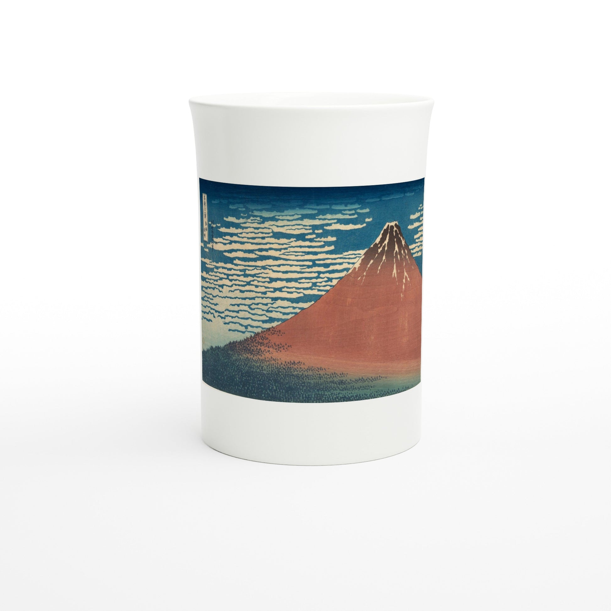 Hokusai, Red Fuji c. 1831 – Tazzarte fine porcelain mug, front view