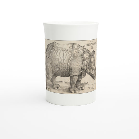 Albrecht Dürer – The Rhinoceros (1515) – Tazzarte fine porcelain mug, front view