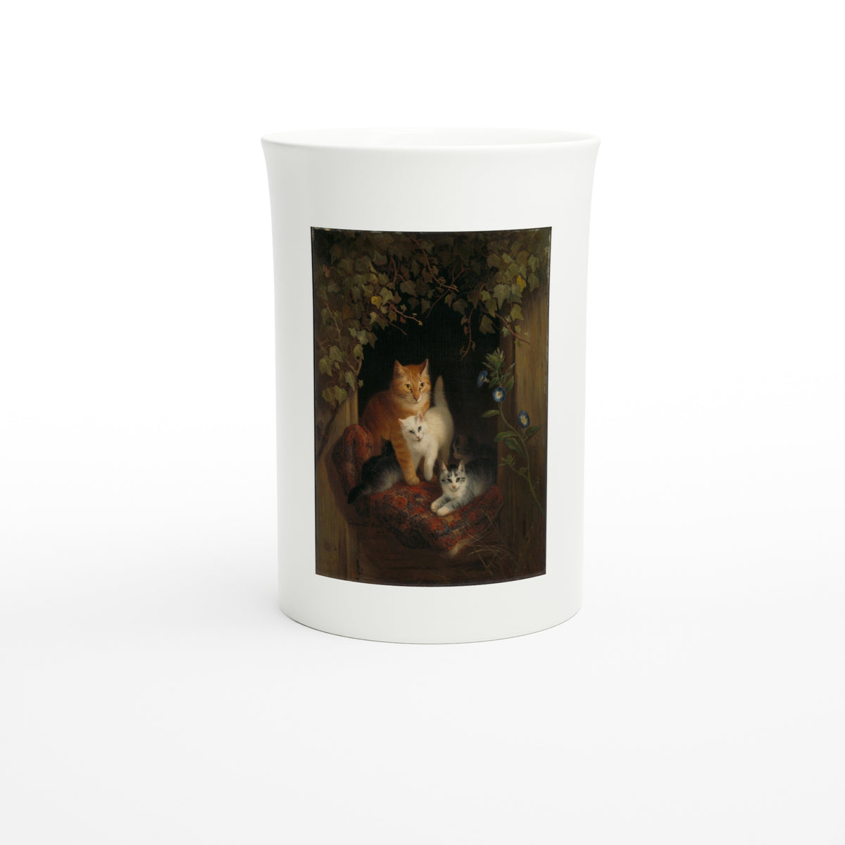 Henriëtte Ronner – Cat with Kittens – Tazzarte fine porcelain mug, front view
