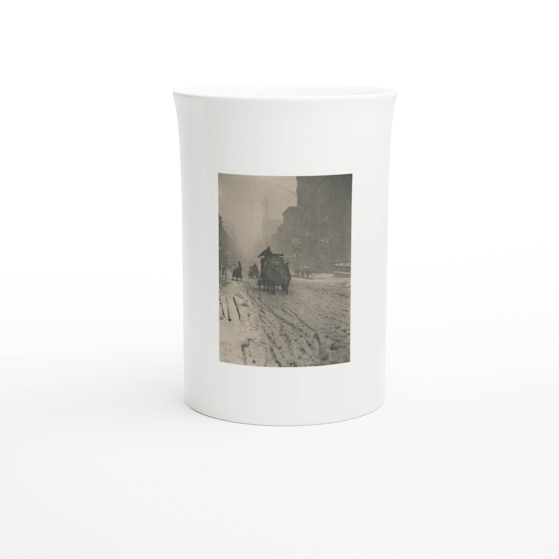 Alfred Stieglitz – Winter, Fifth Avenue (1893) – Tazzarte fine porcelain mug, front view