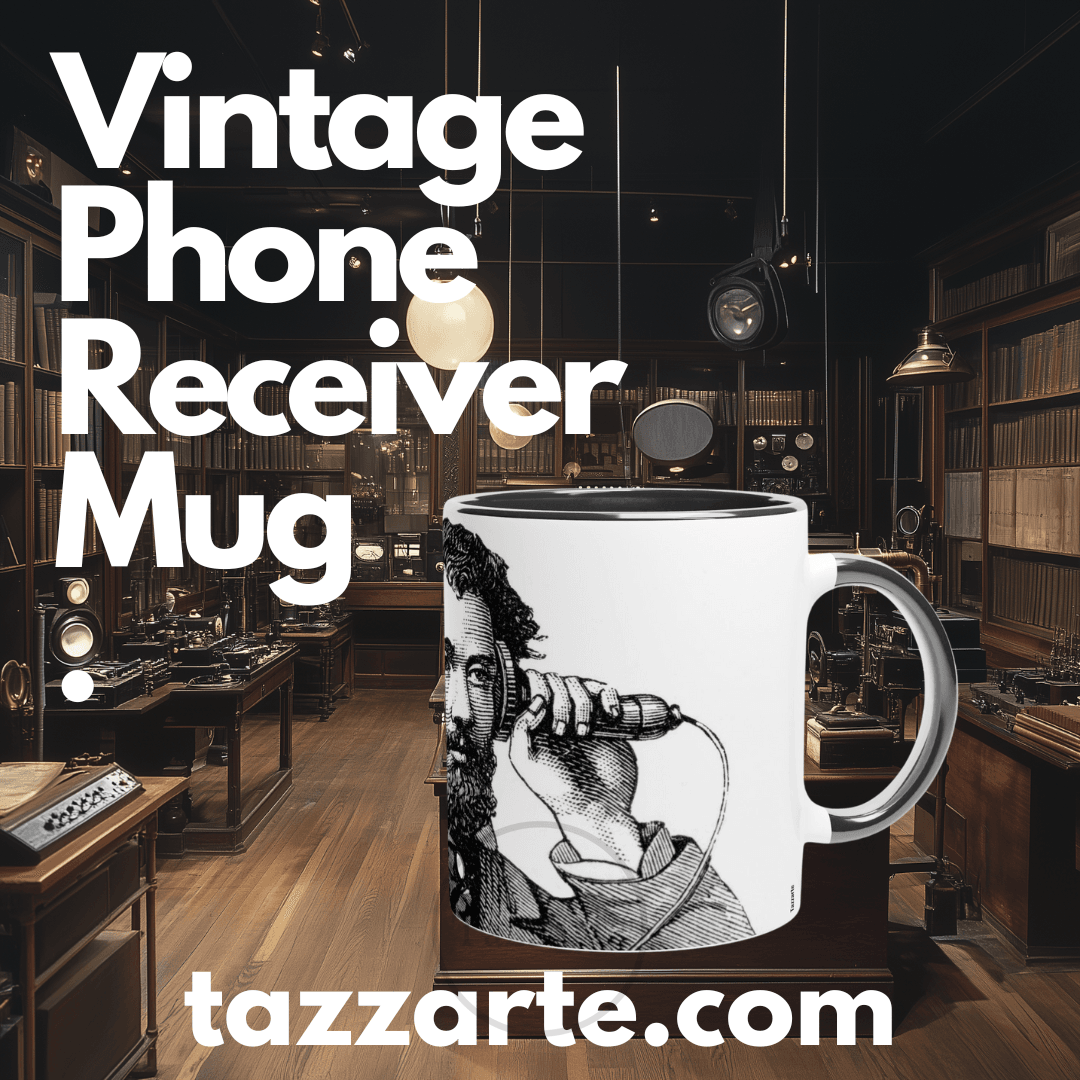 Vintage Phone Receiver Mug: Ceramic Coffee & Tea Cup with 19th Century Vibes – Ideal for Coffee & Tea Lovers and Gift Seekers