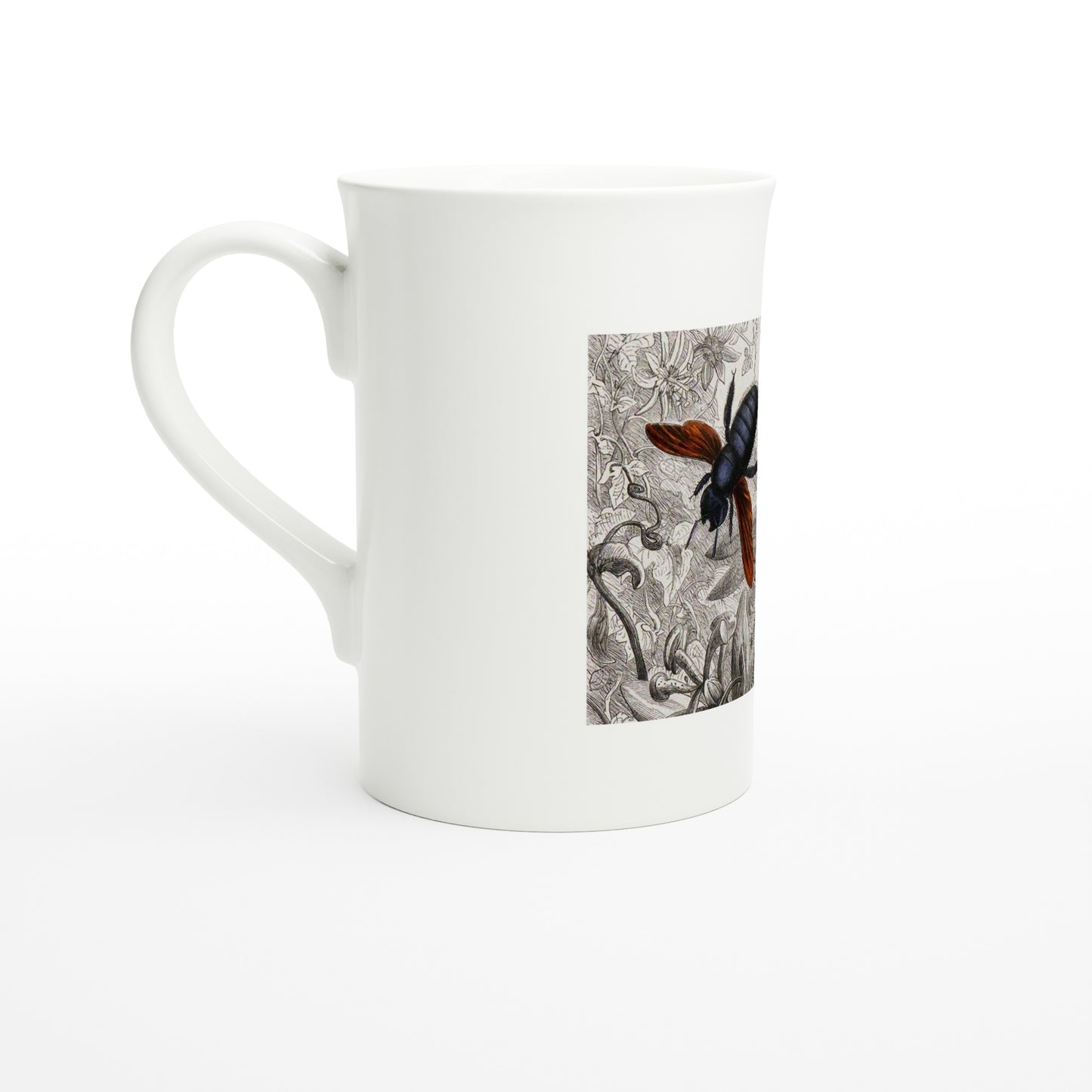 Carpenter bee Xylocopa morio, Musée entomologique illustré 1878 – Tazzarte fine porcelain mug, left view