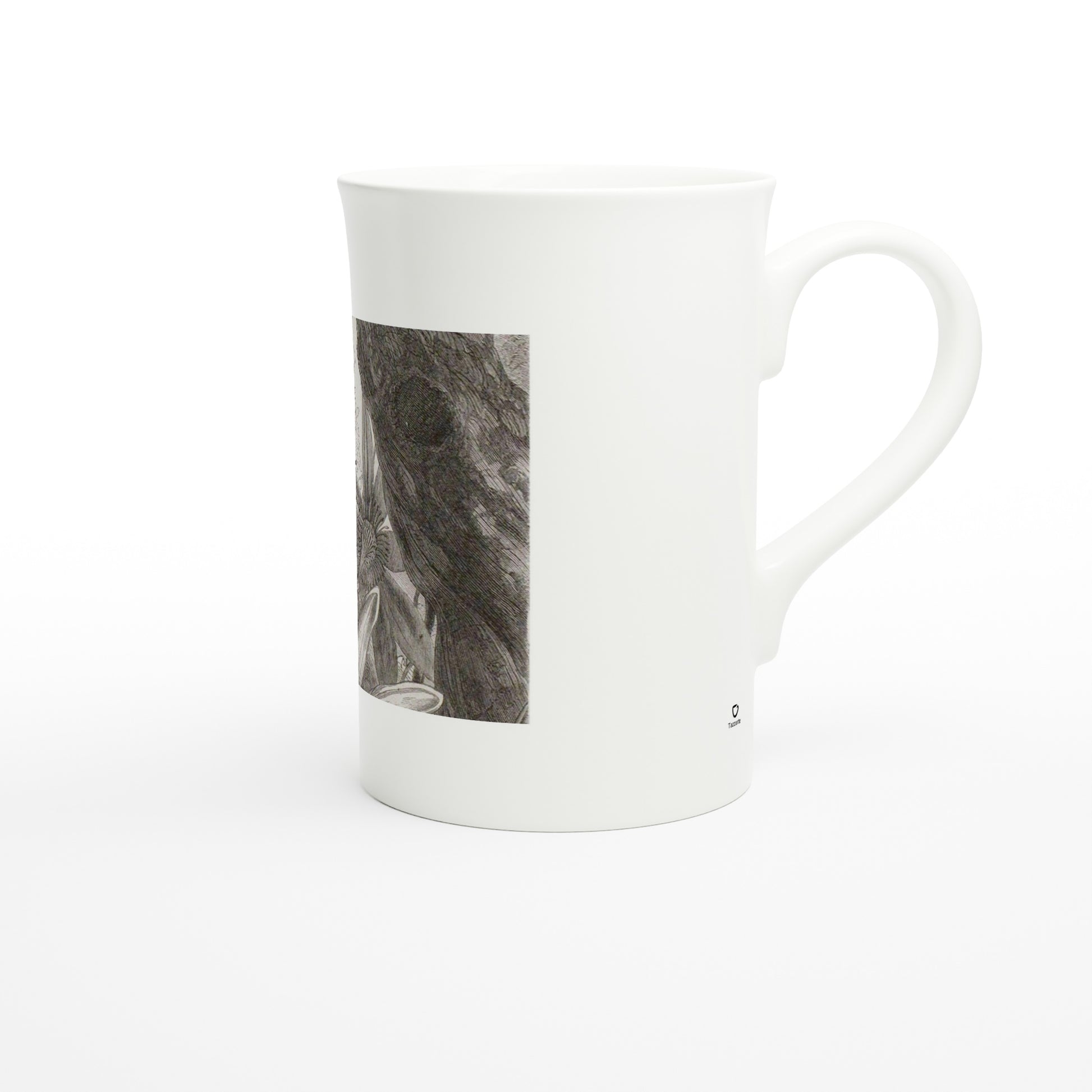 Carpenter bee Xylocopa morio, Musée entomologique illustré 1878 – Tazzarte fine porcelain mug, right view with Tazzarte logo beside the handle