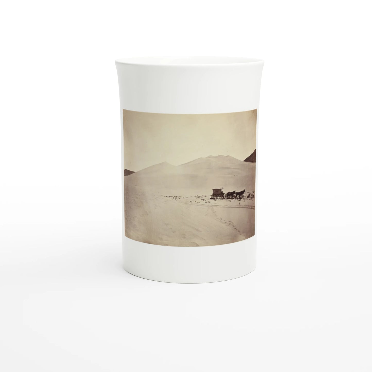 Timothy O'Sullivan – Sand Dunes, Carson Desert, Nevada, 1867 – Tazzarte fine porcelain mug, front view with the whole plate