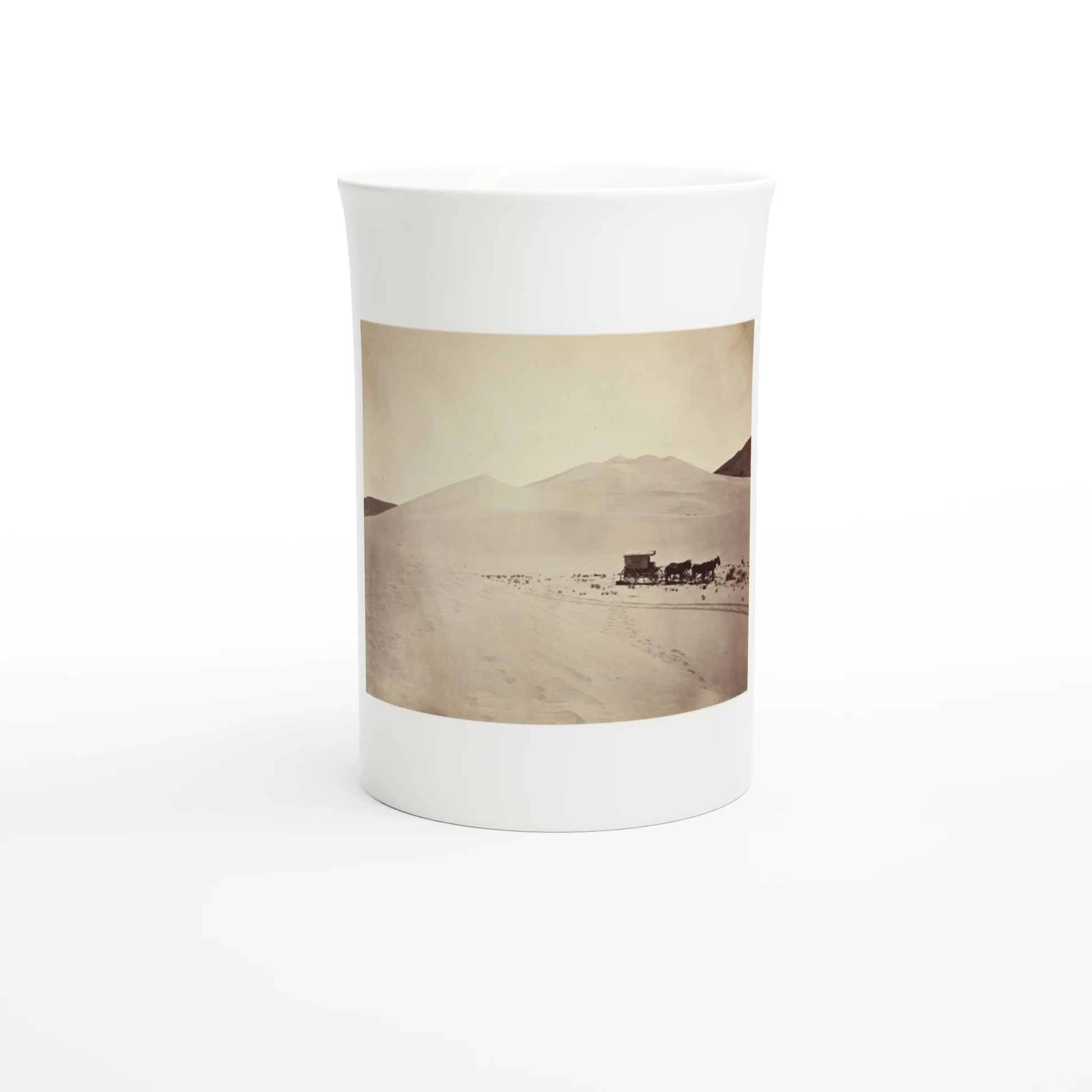Timothy O'Sullivan – Sand Dunes, Carson Desert, Nevada, 1867 – Tazzarte fine porcelain mug, front view with the whole plate