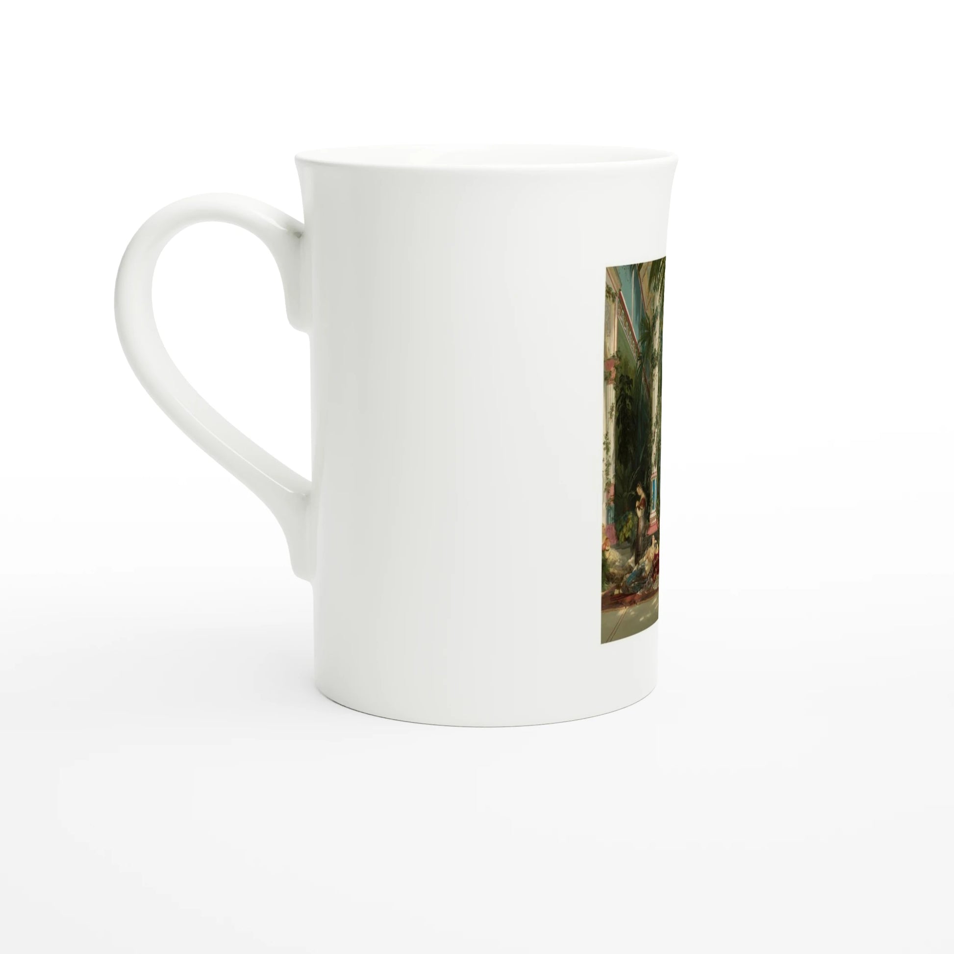 Tazzarte fine porcelain mug, side view with the handle