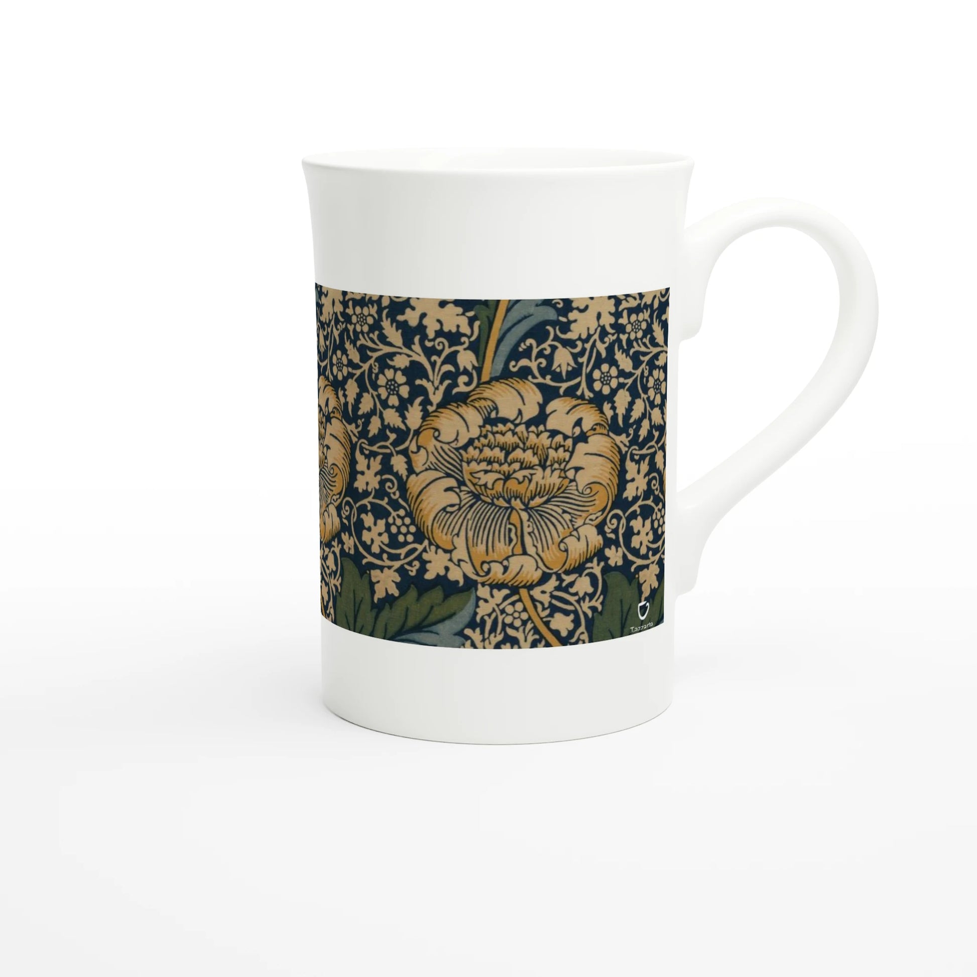 William Morris – Kennet, 1883 – Tazzarte fine porcelain mug, handle at right with the Tazzarte mark